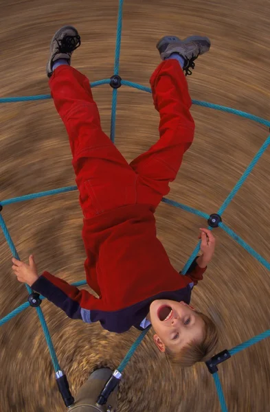 Boy On Playground Ride — Stok Foto