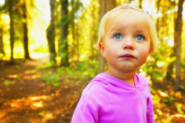 Toddler In Forest — Stock Photo, Image