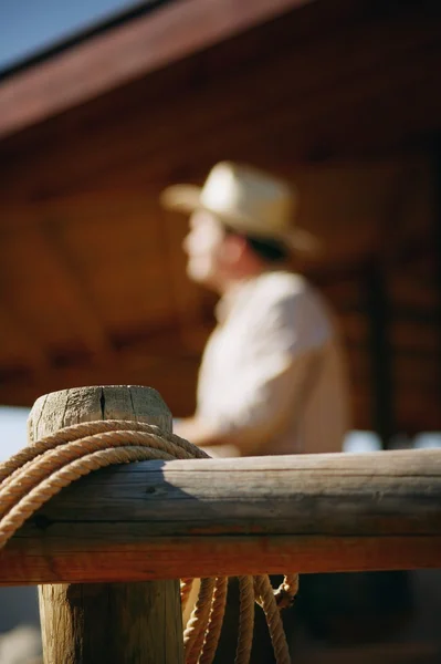 Rope On Fence — Stock Photo, Image