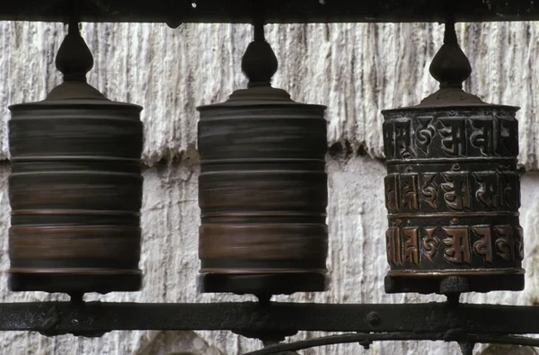 Wooden Prayer Wheels — Stock Photo, Image