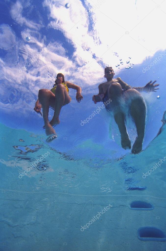 Two Swimmers In Ocean