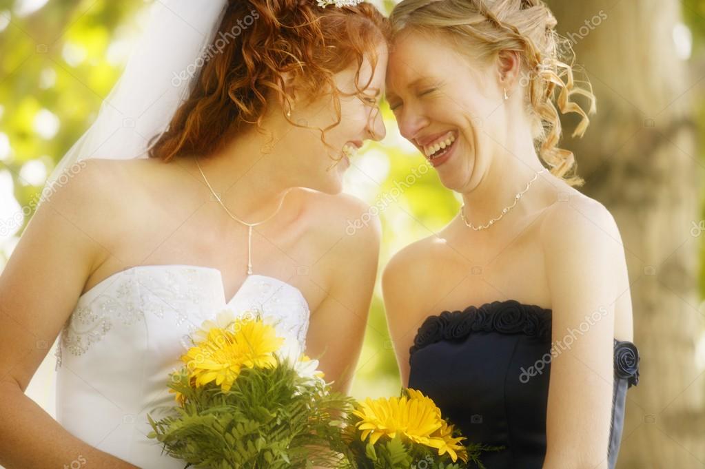 the bride and the bridesmaid