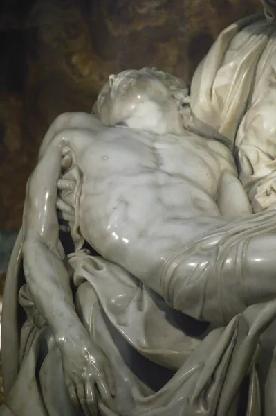 Pieta Marble Sculpture By Michelangelo (1499) St Peter 's Basilica Vatican City Rome Italy — стоковое фото