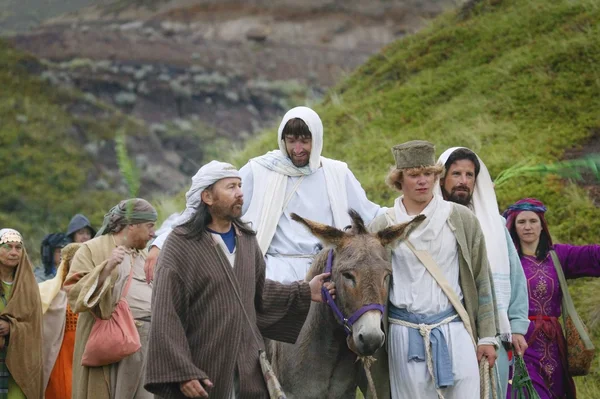 Ježíš cesta na osla — Stock fotografie