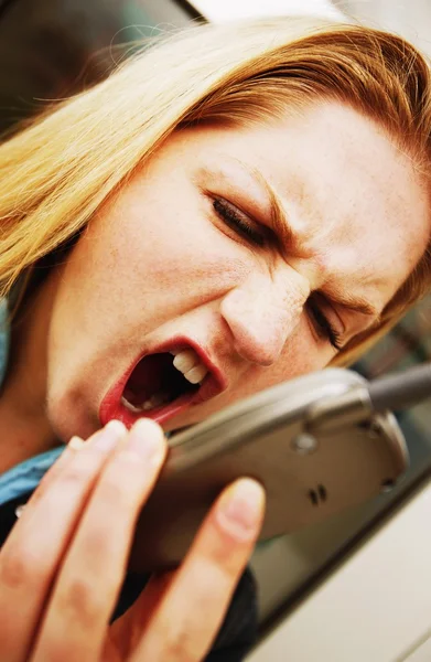 Un appel téléphonique en colère — Photo