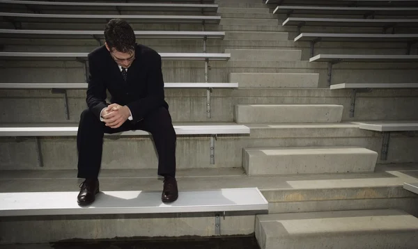 Businessman Alone In A Stadium — Stock Photo, Image