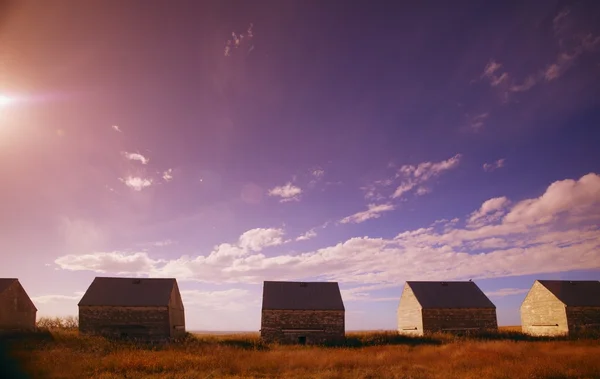 Row Of Old Farm Houses — Stock Photo, Image