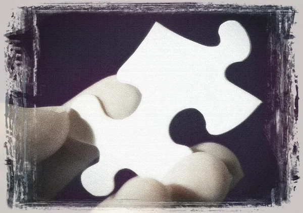 Ein leeres Puzzleteil — Stockfoto