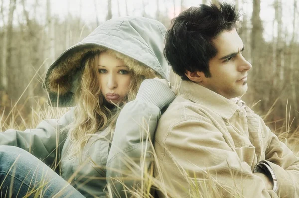 Couple Sit Together — Stock Photo, Image