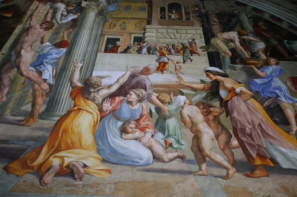 Kijken op plafond in het Vaticaan museum Vaticaanstad rome Italië — Stockfoto