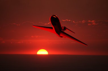 Gökyüzünde bir uçak