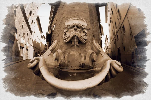 Fountain On Street Florence Tuscany Italy — Stock Photo, Image