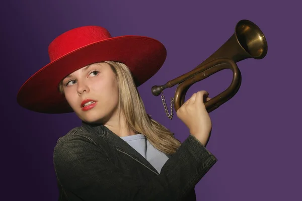 Blowing Your Own Trumpet — Stock Photo, Image