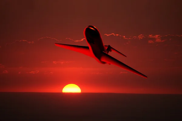 空を飛ぶ飛行機 — ストック写真