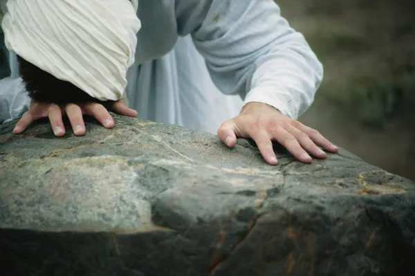 Jesus Cries And Prays — Stock Photo, Image