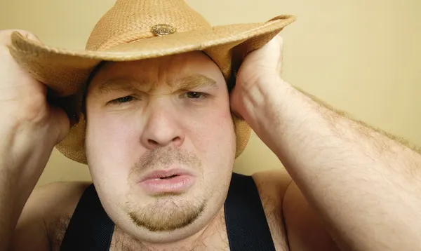 Gesichtsausdruck eines Cowboys — Stockfoto