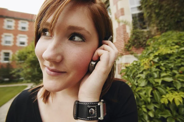 Teen Talks On Cellular — Stock Photo, Image