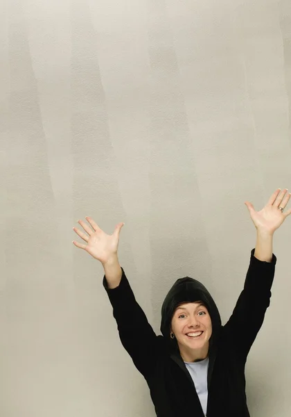 Woman With Hands In The Air — Stock Photo, Image