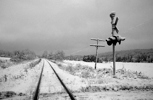 Spoorweg kruising — Stockfoto