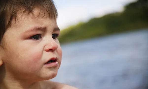 A Boy's Worried Expression — Stock Photo, Image