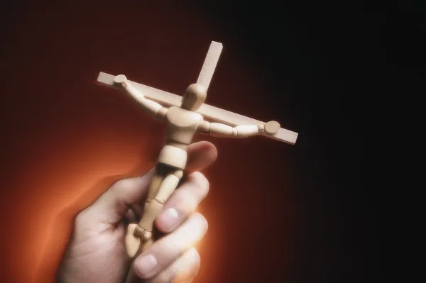 Uma cruz de madeira — Fotografia de Stock