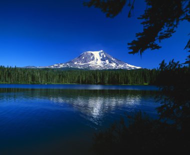 Mount Adams Looms Beyond Takhlakh Lake, Gifford Pinchot National Forest clipart