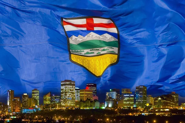 Flag Of Alberta Over Edmonton — Stock Photo, Image