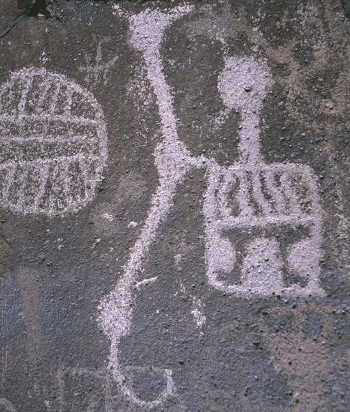 Petrogliph Rock Art, pustynia Mojave, Kalifornia — Zdjęcie stockowe