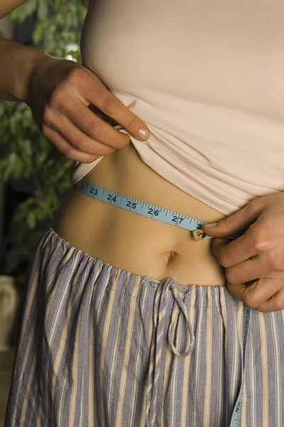 Woman Measuring Waist — Stock Photo, Image