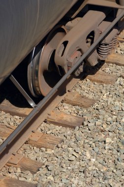 bir tren araba tekerlekleri