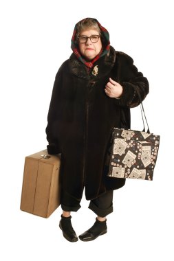 Woman With Luggage clipart