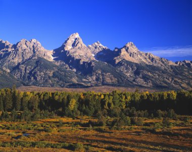 Grand teton aralıkta sabah ışığı