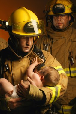 Rescuing Baby From Fire clipart