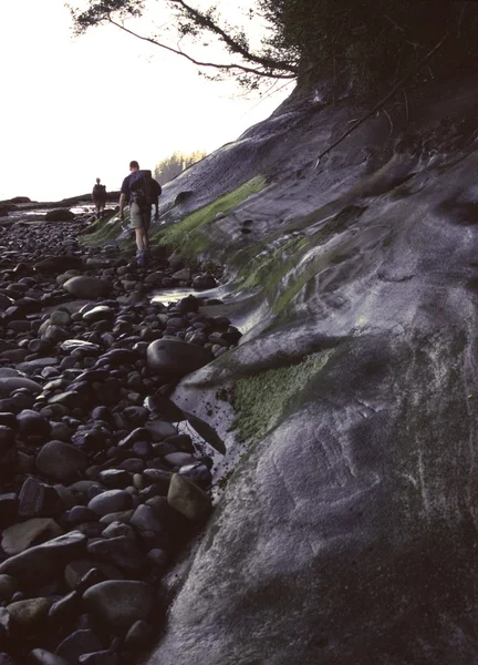 Sokl odlivu jaun de Fucy trail ostrov vancouver — Stock fotografie