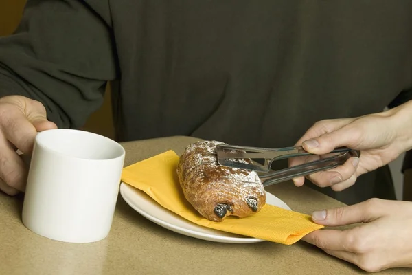 Gebak en koffie — Stockfoto