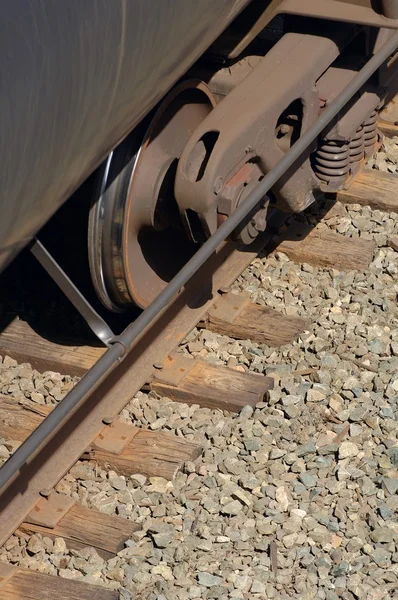 Rodas de um vagão de trem — Fotografia de Stock
