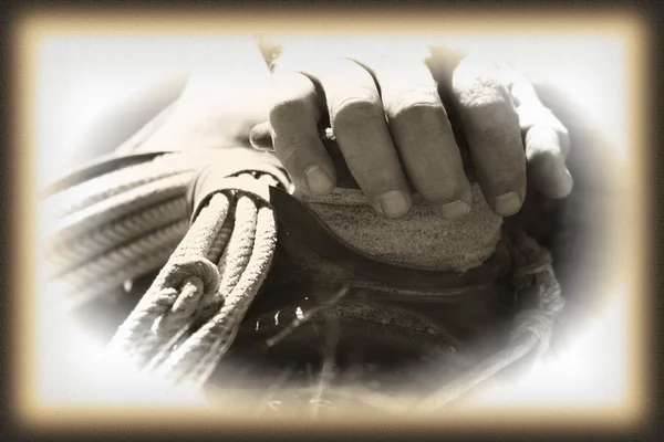 Closeup Of Cowboy's Hand — Stock Photo, Image