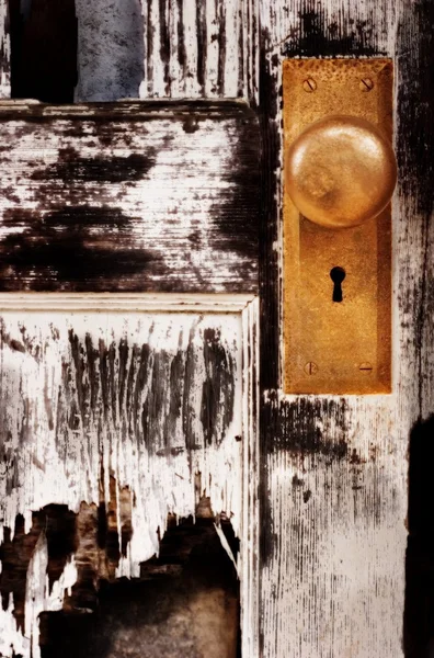 A Golden Keyhole And Door Knob — Stock Photo, Image