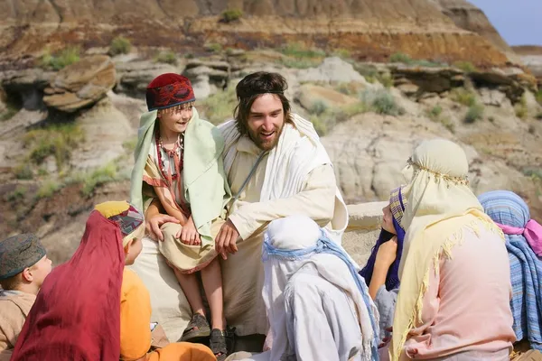 Jesus Spends Time With Children — Stock Photo, Image