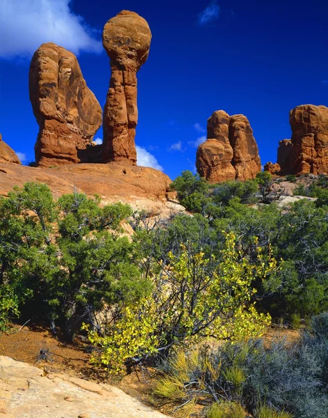 Hoodoo Rock Foundations, Arches National Park, Юта, США — стоковое фото