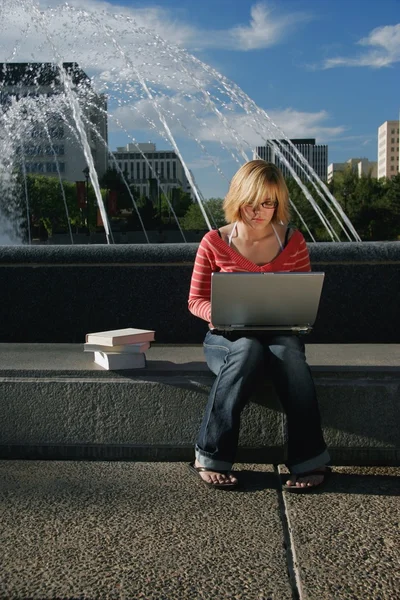 Student On Lap Top Computer — Stock Photo, Image