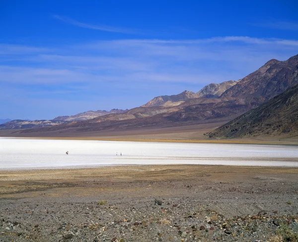 Alkali lägenheterna på badwater, death valley national park — Stockfoto