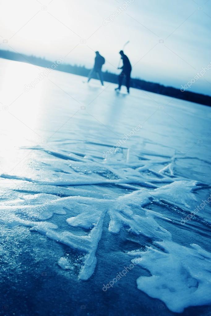 Playing Hockey On A Frozen Lake