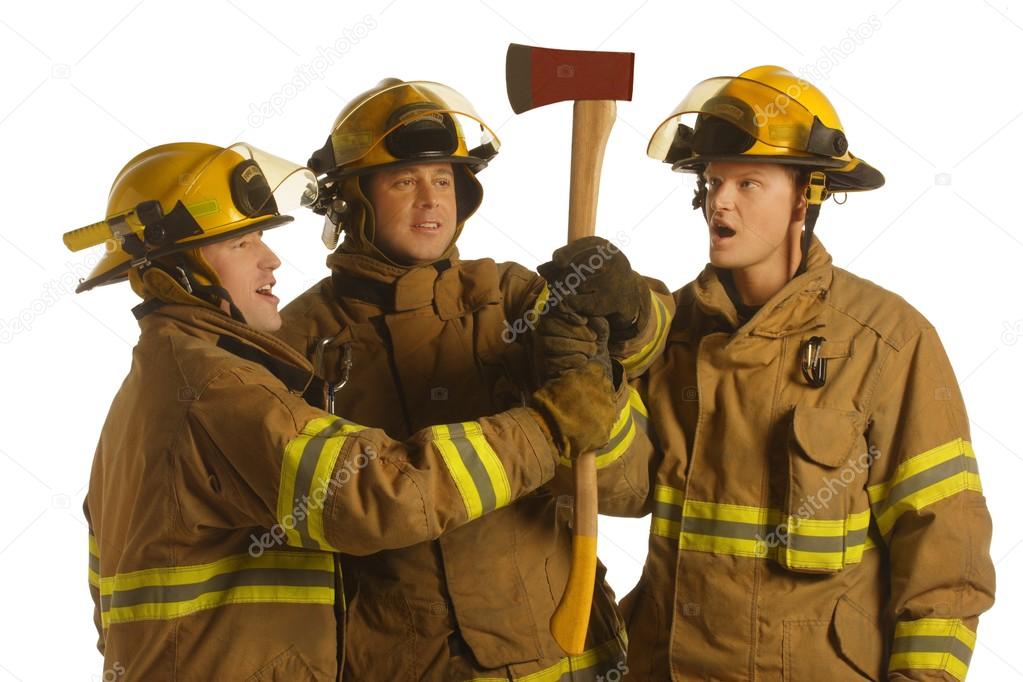 Firefighters Holding An Ax