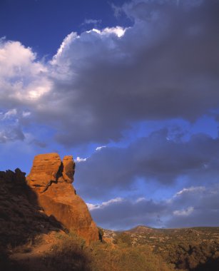 Red Rock Butte And Clouds, Dinosaur National Monument, Colorado, Usa clipart