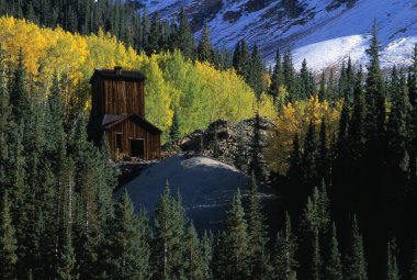 Rustic Abandoned Mining Structure Near Guston Mining District, Ouray County clipart