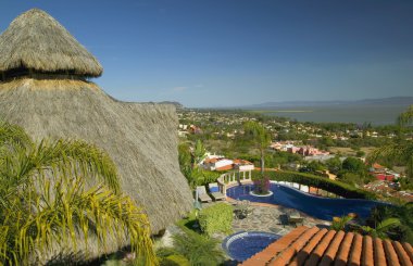 Garden Overlooking Lake Chapala clipart