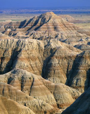 Eroded Landscape With Banded Layers, Badlands National Park clipart