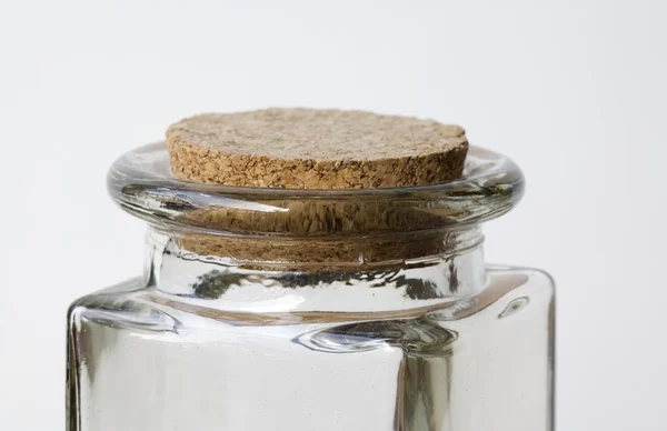 Clear Glass Jar With Cork Stopper — Stock Photo, Image