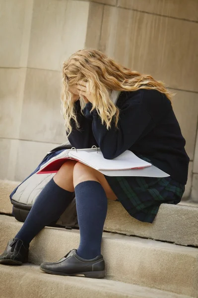 Una adolescente que estudia —  Fotos de Stock